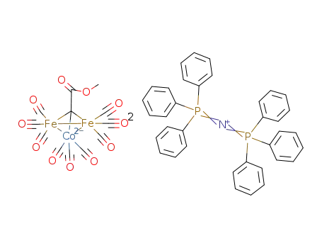 (bis(triphenylphosphine)nitrogen)2(Fe2Co(carbonyl)9(μ3-CCO2CH3))