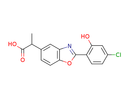 2-[(2E)-2-(4-chloro-6-oxocyclohexa-2,4-dien-1-ylidene)-2,3-dihydro-1,3-benzoxazol-5-yl]propanoic acid