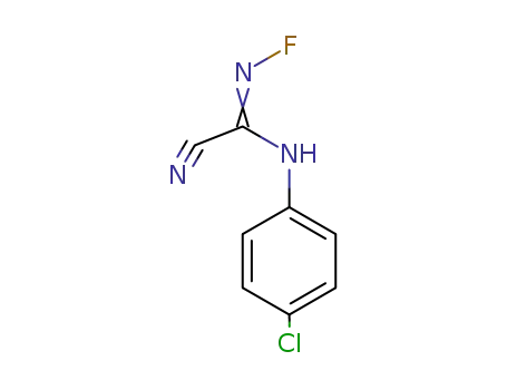 Molecular Structure of 13502-04-0 (Methanimidamide, N-(4-chlorophenyl)-1-cyano-N'-fluoro-)