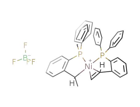 Molecular Structure of 113509-35-6 (({(2-vinylphenyl)diphenylphosphine}{o-CH<sub>3</sub>CHC<sub>6</sub>H<sub>4</sub>PPh<sub>2</sub>}nickel){BF<sub>4</sub>})