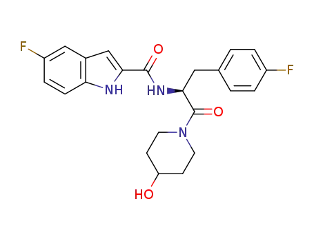 5-Fluoro-1H-indole-2-carboxylic acid [(1S)-(4-fluoro-benzyl)-2-(4-hydroxy-piperidin-1-yl)-2-oxo-ethyl]-amide