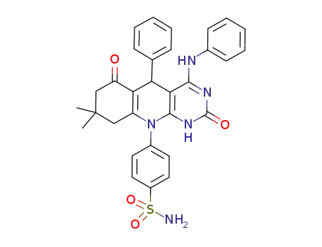 4-(8,8-dimethyl-2,6-dioxo-5-phenyl-4-phenylamino-1,5,6,7,8,9-hexahydro-2H-pyrimido[4,5-b]quinolin-10-yl)benzenesulfonamide