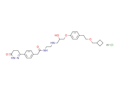 6-[4-[2-[3-(4-(2-Cyclobutylmethoxyethyl)phenoxy)-2-hydroxypropylamino]ethylaminocarbonylmethyl]phenyl]-4,5-dihydro-3(2H)-pyridazinone-hydrochloride