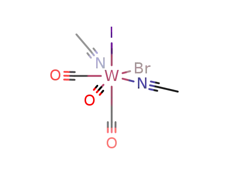 Molecular Structure of 127340-84-5 (WBrI(CO)3(NCCH<sub>3</sub>)2)