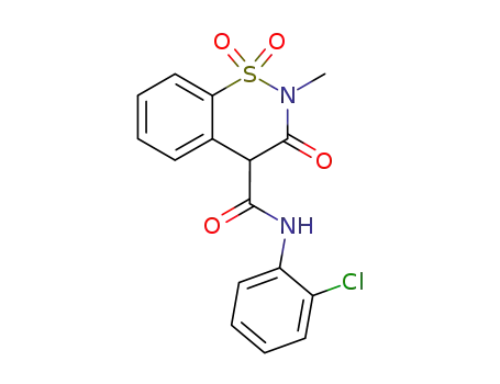 Molecular Structure of 29209-02-7 (N-(2-chlorophenyl)-2-methyl-3-oxo-3,4-dihydro-2H-1,2-benzothiazine-4-carboxamide 1,1-dioxide)