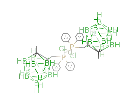 Molecular Structure of 130214-50-5 (trans-{PdCl<sub>2</sub>(1C-diphenylphosphinomethyl-2C-methyl-o-carborane)2)