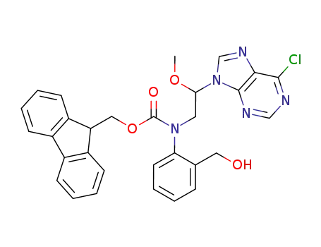 (RS)-6-chloro-9-{2-[N-(9H-9-fluorenylmethoxycarbonyl)-N-(2-hydroxymethylphenyl)amino]-1-methoxyethyl}-9H-purine
