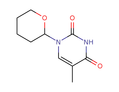 Molecular Structure of 5000-35-1 (5-methyl-1-(tetrahydro-2H-pyran-2-yl)pyrimidine-2,4(1H,3H)-dione)