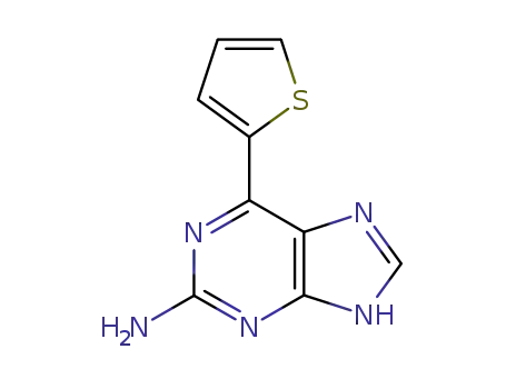 Molecular Structure of 156489-35-9 (1H-Purin-2-amine, 6-(2-thienyl)-)