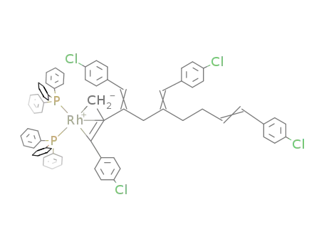 Rh(η(3)-CH2C[CH(C6H4Cl-p)]C(=CH(C6H4Cl-p))CH2C(=CH(C6H4Cl-p))CH2CH2CH=CH(C6H4Cl-p))(PPh3)2