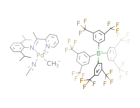 [(C<sub>5</sub>H<sub>4</sub>N-2-CMe=NC<sub>6</sub>H<sub>3</sub>-2,6-(i-Pr)2)PdMe(NCMe)][B(C<sub>6</sub>H<sub>3</sub>-3,5-(CF<sub>3</sub>)2)4]