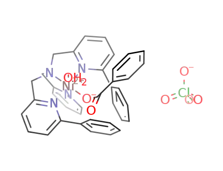 Molecular Structure of 932703-94-1 ([(N,N-bis((6-phenyl-2-pyridyl)methyl)-N-((2-pyridyl)methyl)amine)Ni(H<sub>2</sub>O)(benzoato)]ClO<sub>4</sub>)
