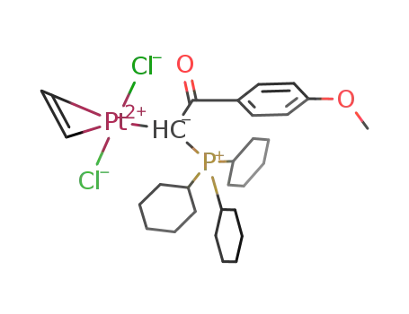 trans-[PtCl2(η(2)-C2H4)(CH(COC6H4-p-OCH3)PCy3)]