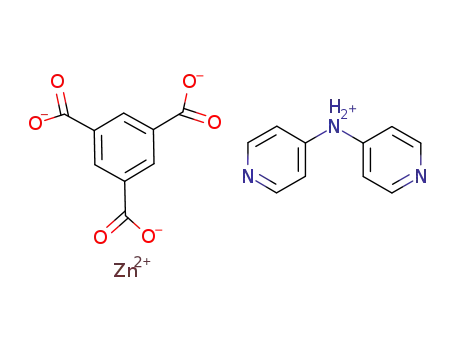 Zn(1,3,5-benzenetricarboxylate)(4,4'-dipyridylamine<sup>(1+)</sup>)
