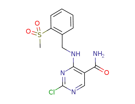 2-chloro-4-{[2-(methylsulfonyl)benzyl]amino}pyrimidine-5-carboxamide