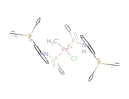 trans-[PtClMe(Ph<sub>2</sub>PNHC<sub>6</sub>H<sub>4</sub>P(S)Ph<sub>2</sub>-P)2]