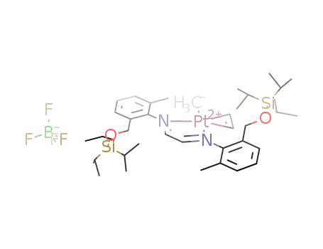 ethylene[glyoxal-bis((2-α-triisopropylsiloxymethyl)-6-methylphenyl)diimine]methylplatinum(II) tetrafluoroborate