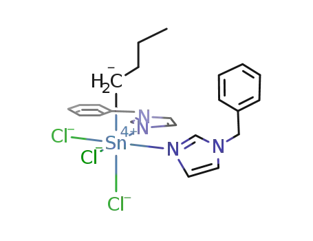 Molecular Structure of 175351-02-7 ([C<sub>4</sub>H<sub>9</sub>SnCl<sub>3</sub>(C<sub>6</sub>H<sub>5</sub>CH<sub>2</sub>C<sub>3</sub>H<sub>3</sub>N<sub>2</sub>)2])