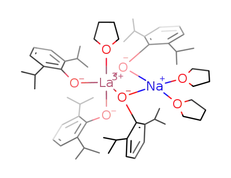 Molecular Structure of 172918-17-1 ((THF)La(O-2,6-i-Pr2C6H3)2(μ-O-2,6-i-Pr2C6H3)2Na(THF)2)