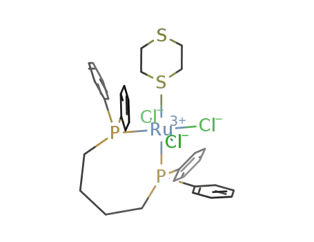 Molecular Structure of 890526-28-0 (mer-[RuCl<sub>3</sub>(1,4-bis(diphenylphosphino)butane)(1,4-dithiane)])