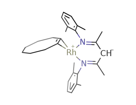 (2,6-Me<sub>2</sub>C<sub>6</sub>H<sub>3</sub>NC(Me)CHC(Me)NC<sub>6</sub>H<sub>3</sub>Me<sub>2</sub>-2,6)Rh(cyclooctene)