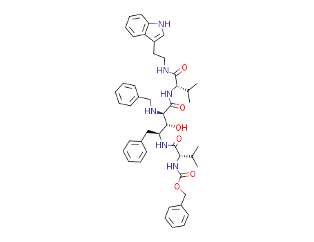 (2R,3R,4S)-N-[2-(BENZYLAMINO)-4-[[N-[(BENZYLOXY)CARBONYL]VALYL]AMINO]-3-HYDROXY-5-PHENYLPENTANOYL]VALINE(3-INDOLYL)ETHYLAMIDECAS