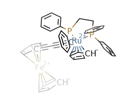 [Fe(C<sub>5</sub>H<sub>5</sub>)(C<sub>5</sub>H<sub>4</sub>CCCCCCRu(C<sub>5</sub>H<sub>5</sub>)((C<sub>6</sub>H<sub>5</sub>)2PCH<sub>2</sub>CH<sub>2</sub>P(C<sub>6</sub>H<sub>5</sub>)2))]