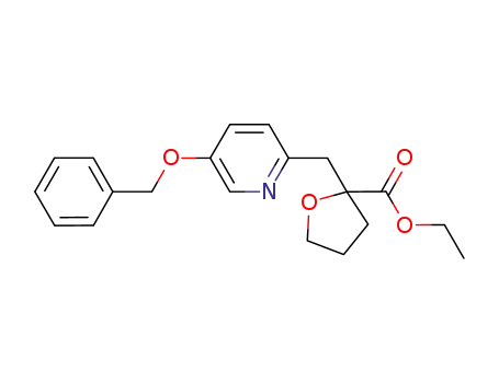 Molecular Structure of 784149-49-1 (2-Furancarboxylic acid,
tetrahydro-2-[[5-(phenylmethoxy)-2-pyridinyl]methyl]-, ethyl ester)