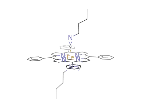 (C(C<sub>6</sub>H<sub>5</sub>)C<sub>4</sub>H<sub>2</sub>N)4Fe(CNCH<sub>2</sub>CH<sub>2</sub>CH<sub>2</sub>CH<sub>3</sub>)(NH<sub>2</sub>CH<sub>2</sub>CH<sub>2</sub>CH<sub>2</sub>CH<sub>3</sub>)