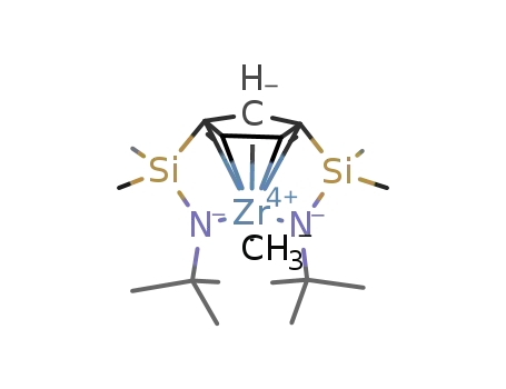 Molecular Structure of 852457-56-8 ([(η5-1,3-(SiMe2-η-N-t-Bu)2-cyclopentadienyl)(methyl)zirconium])