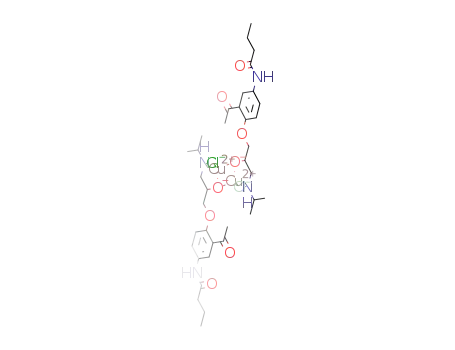 Molecular Structure of 197433-18-4 ([Cu<sub>2</sub>(N-[3-acetyl-4-[2-hydroxy-3-[(1-methylethyl)amino]propoxy]phenyl]butanamide(-1H))2Cl<sub>2</sub>])