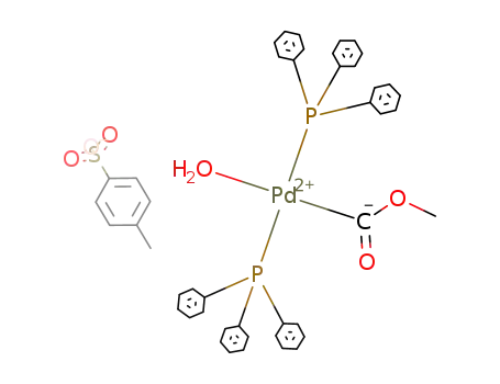 trans-[Pd(COOCH<sub>3</sub>)(H<sub>2</sub>O)(PPh<sub>3</sub>)2](p-toluenesulfonate)