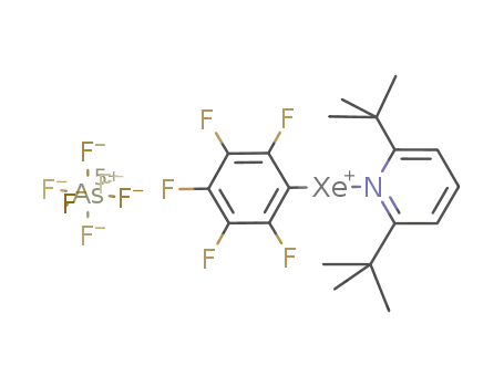 Molecular Structure of 175907-31-0 ([C<sub>6</sub>F<sub>5</sub>Xe(C<sub>5</sub>H<sub>3</sub>(C(CH<sub>3</sub>)3)2N)]<sup>(1+)</sup>*[AsF<sub>6</sub>]<sup>(1-)</sup>=[C<sub>6</sub>F<sub>5</sub>Xe(C<sub>5</sub>H<sub>3</sub>(C(CH<sub>3</sub>)3)2N)][AsF<sub>6</sub>])