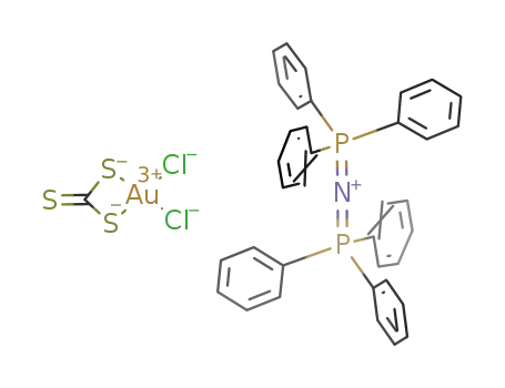 N(P(C<sub>6</sub>H<sub>5</sub>)3)2<sup>(1+)</sup>*AuCl<sub>2</sub>(CS<sub>3</sub>)<sup>(1-)</sup>=[N(P(C<sub>6</sub>H<sub>5</sub>)3)2][AuCl<sub>2</sub>(CS<sub>3</sub>)]