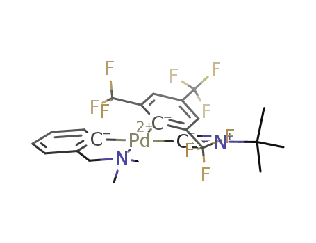 [Pd(N,N-dimethylbenzylamine)(1,3,5-C<sub>6</sub>H<sub>2</sub>(CF<sub>3</sub>)3)(CN-t-Bu)]