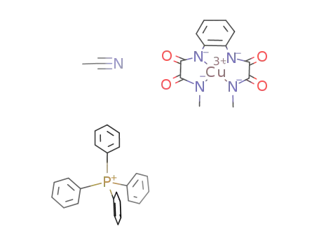 P(C<sub>6</sub>H<sub>5</sub>)4<sup>(1+)</sup>*Cu(C<sub>6</sub>H<sub>4</sub>(NCOCONCH<sub>3</sub>)2)<sup>(1-)</sup>*CH<sub>3</sub>CN = [P(C<sub>6</sub>H<sub>5</sub>)4][Cu(C<sub>6</sub>H<sub>4</sub>(NCOCONCH<sub>3</sub>)2)]*CH<sub>3</sub>CN