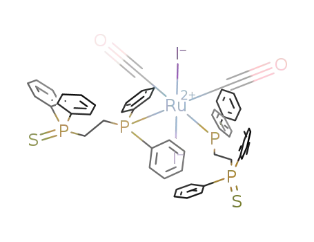 Molecular Structure of 879128-75-3 (cis,cis,trans-[Ru(CO)2I2(η1-P-Ph2P(CH2)2P(S)Ph2)2])