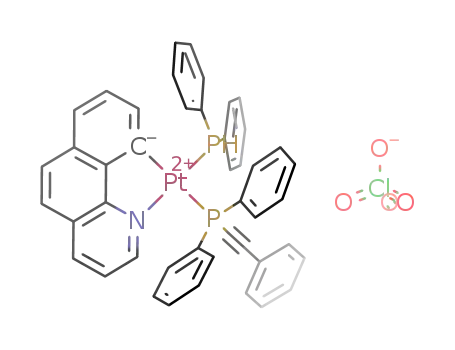Molecular Structure of 850170-77-3 ([Pd(7,8-benzoquinolinate)(PPh<sub>2</sub>H)(PPh<sub>2</sub>CCPh)]ClO<sub>4</sub>)