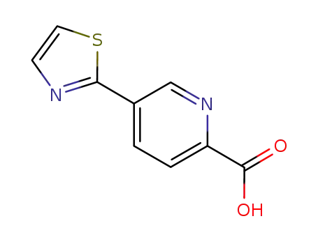 Molecular Structure of 1174322-64-5 (5-(thiazol-2-yl)pyridine-2-carboxylic acid)