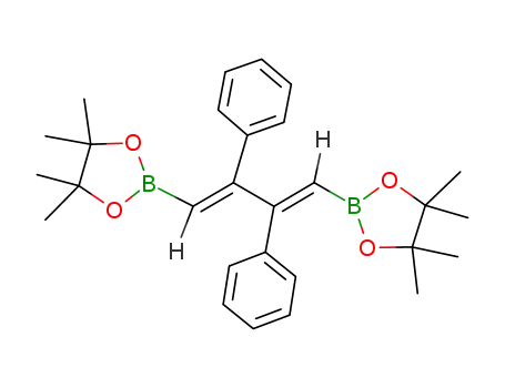 Molecular Structure of 178693-21-5 (1,3,2-Dioxaborolane,
2,2'-(2,3-diphenyl-1,3-butadiene-1,4-diyl)bis[4,4,5,5-tetramethyl-, (E,E)-)