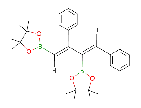 Molecular Structure of 178693-20-4 (1,3,2-Dioxaborolane,
2,2'-[(1Z,3E)-2-phenyl-3-(phenylmethylene)-1-propene-1,3-diyl]bis[4,4,5
,5-tetramethyl-)
