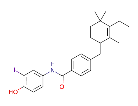 Molecular Structure of 1058717-64-8 ((E)-4-[(3-ethyl-2,4,4-trimethylcyclohex-2-enylidene)methyl]-N-(4-hydroxy-3-iodophenyl)benzamide)