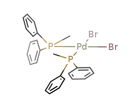 Molecular Structure of 54005-29-7 (Palladium,dibromobis(methyldiphenylphosphine)-, (SP-4-1)-)