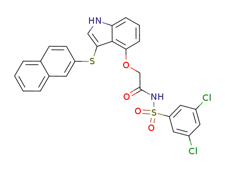 C<sub>26</sub>H<sub>18</sub>Cl<sub>2</sub>N<sub>2</sub>O<sub>4</sub>S<sub>2</sub>