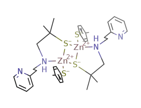 Molecular Structure of 864721-48-2 ([bis(p-methylthiophenolato)bis(N-(2-thioisobutyl)(2-pyridin-2-yl-ethyl)amine)dizinc(II)])