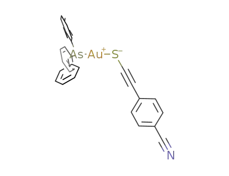 Molecular Structure of 1001197-33-6 ([Au(p-CN-C<sub>6</sub>H<sub>4</sub>-CC-S)(AsPh<sub>3</sub>)])
