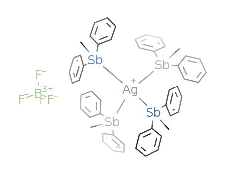 Ag(Sb(C<sub>6</sub>H<sub>5</sub>)2CH<sub>3</sub>)4<sup>(1+)</sup>*BF<sub>4</sub><sup>(1-)</sup>=[Ag(Sb(C<sub>6</sub>H<sub>5</sub>)2CH<sub>3</sub>)4]BF<sub>4</sub>