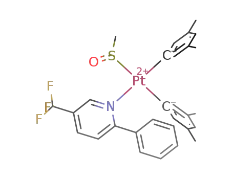 [Pt(C<sub>6</sub>H<sub>3</sub>Me<sub>2</sub>-3,5)2(2-phenyl-5-(trifluoromethyl)pyridine)(dmso)]