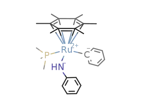 ((CH<sub>3</sub>)6C<sub>6</sub>)Ru(P(CH<sub>3</sub>)3)(NHC<sub>6</sub>H<sub>5</sub>)(C<sub>6</sub>H<sub>5</sub>)