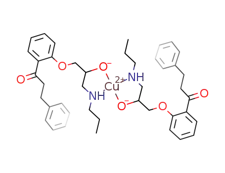 Molecular Structure of 907997-07-3 (trans-N-[(1-[2-[2-oxy-3-(propylamino)propoxy]phenyl]-3-phenyl-1-propanone<sup>(1-)</sup>)2 copper(II)])